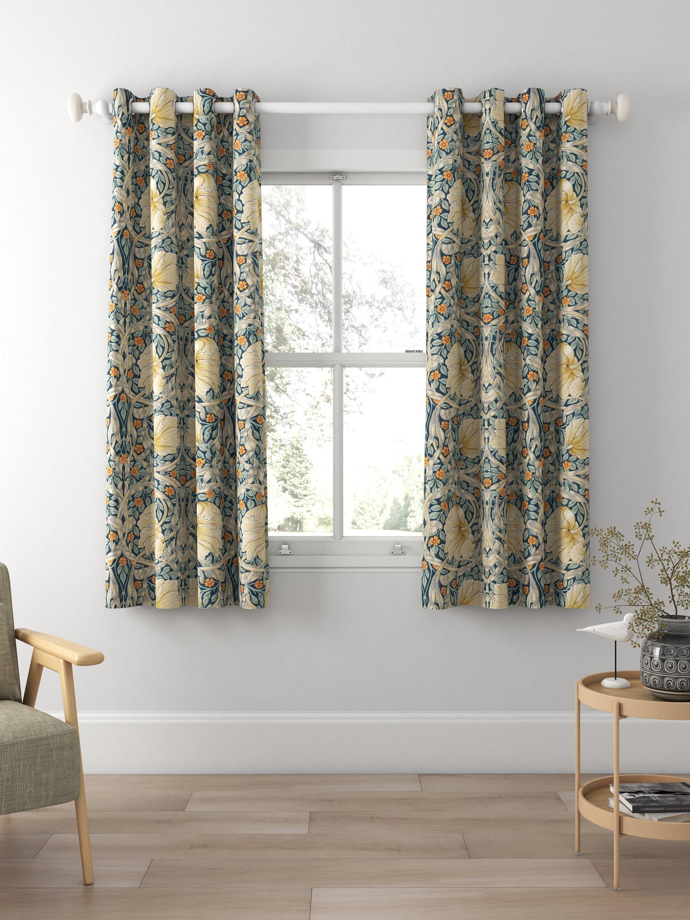 Morris & Co. Pimpernel eyelet curtains 137cm drop - British product