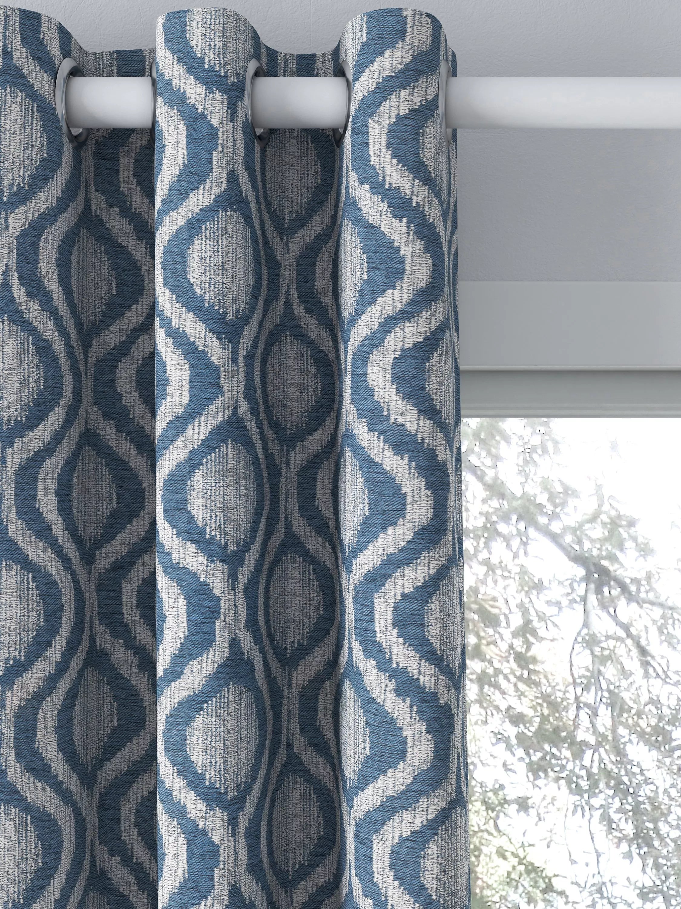 John Lewis Trellis Weave curtains Bluestone 167x137cm, UK version