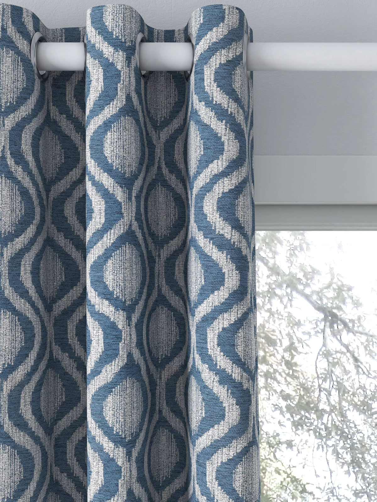 John Lewis Trellis Weave curtains Bluestone 167x137cm, UK version