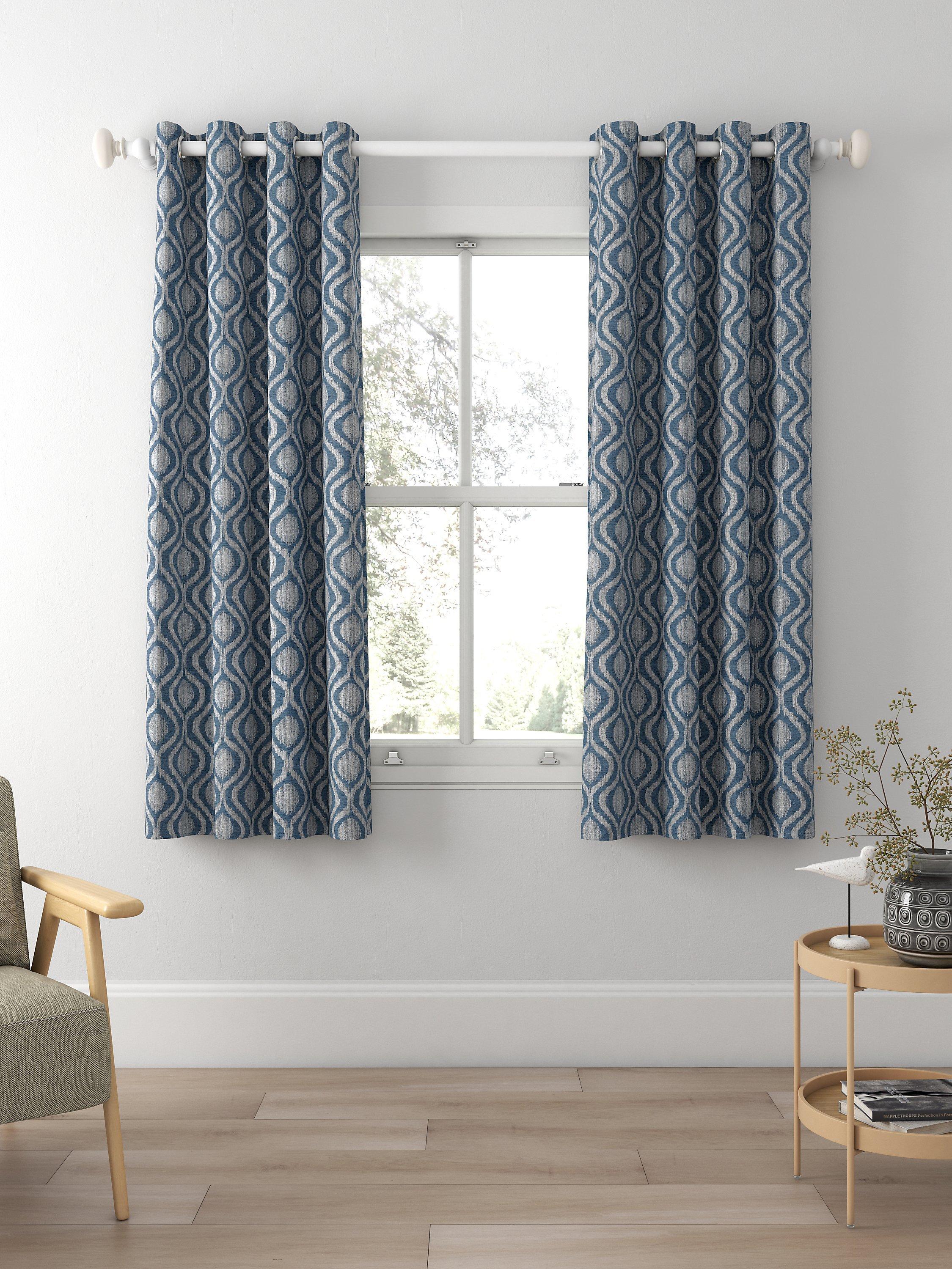 John Lewis Trellis Weave curtains Bluestone 167x137cm, UK version