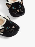 John Lewis Cat Ballerina Slippers Black, UK version