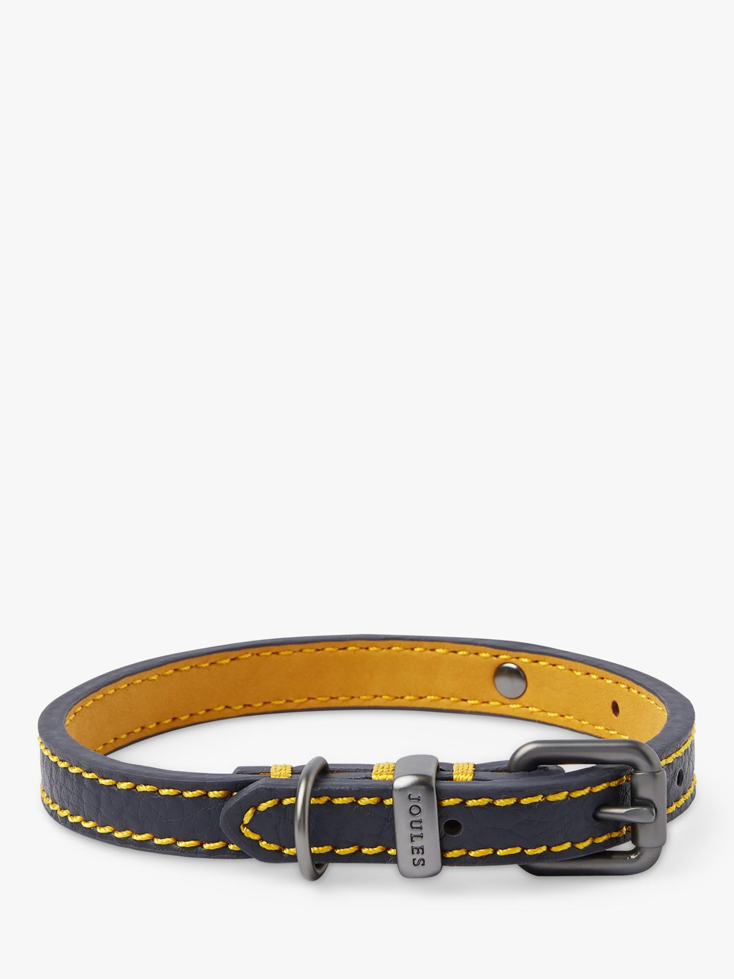 Joules Plain Leather Dog Collar, imported from the UK