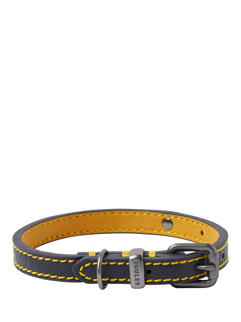 Joules Plain Leather Dog Collar, imported from the UK