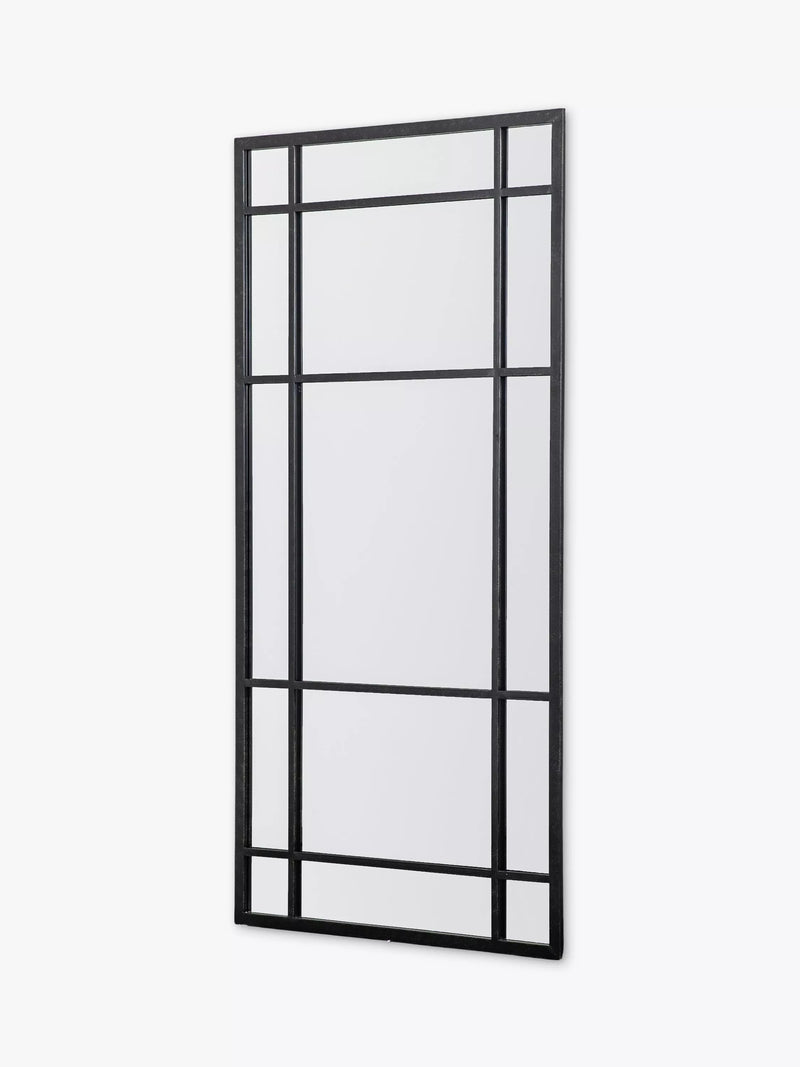 John Lewis black metal frame rectangular wall mirror, UK version