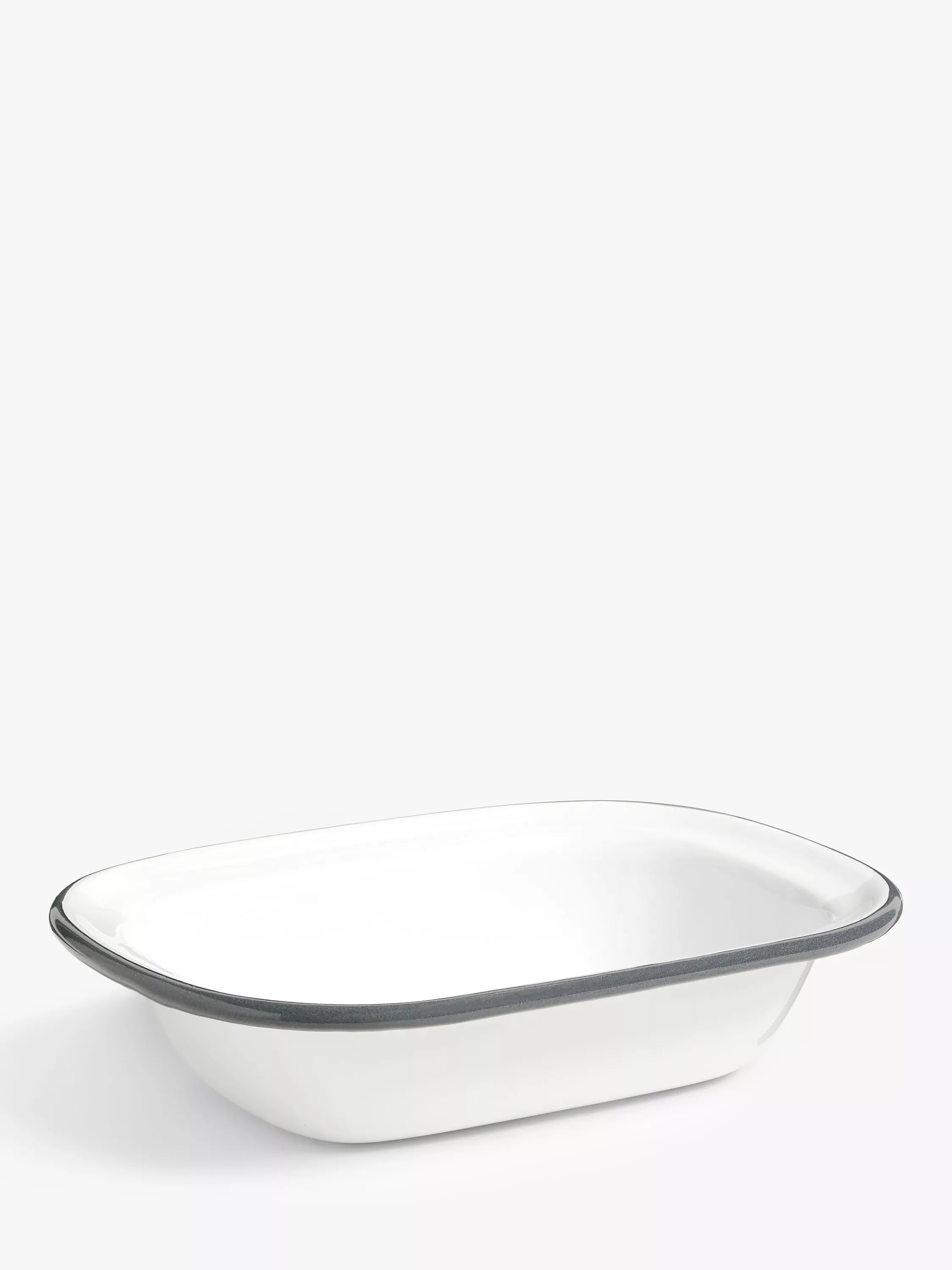 John Lewis enamel pie dish in white and navy, UK version
