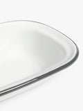 John Lewis enamel pie dish in white and navy, UK version