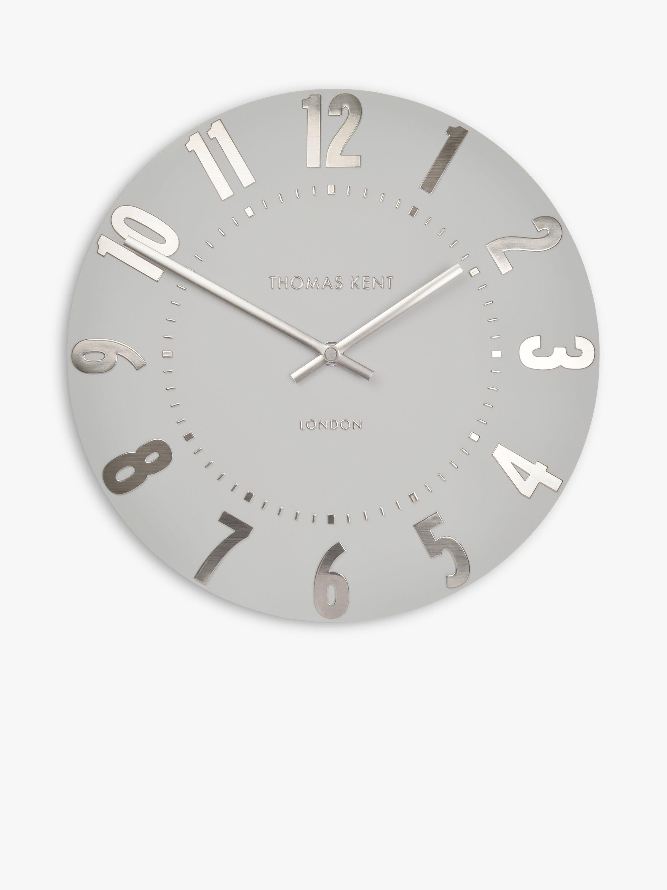 Thomas Kent Mulberry wall clock with Arabic numerals - British product