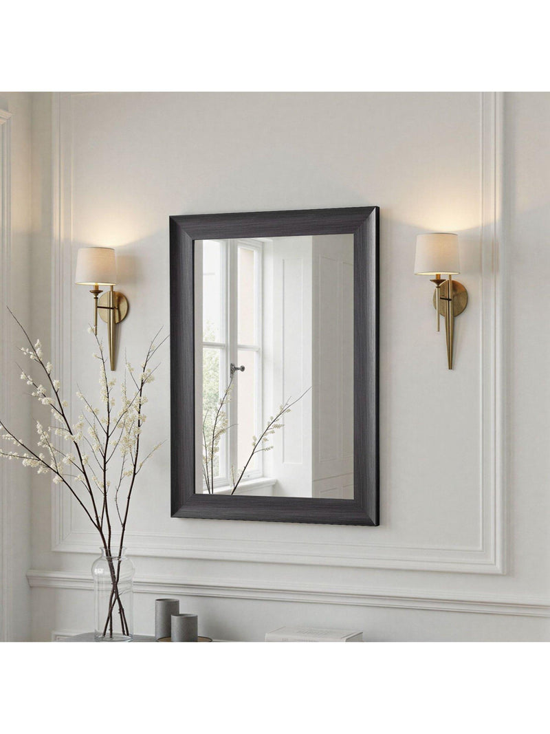 Yearn wood-effect rectangular wall mirror 74x102cm, UK version