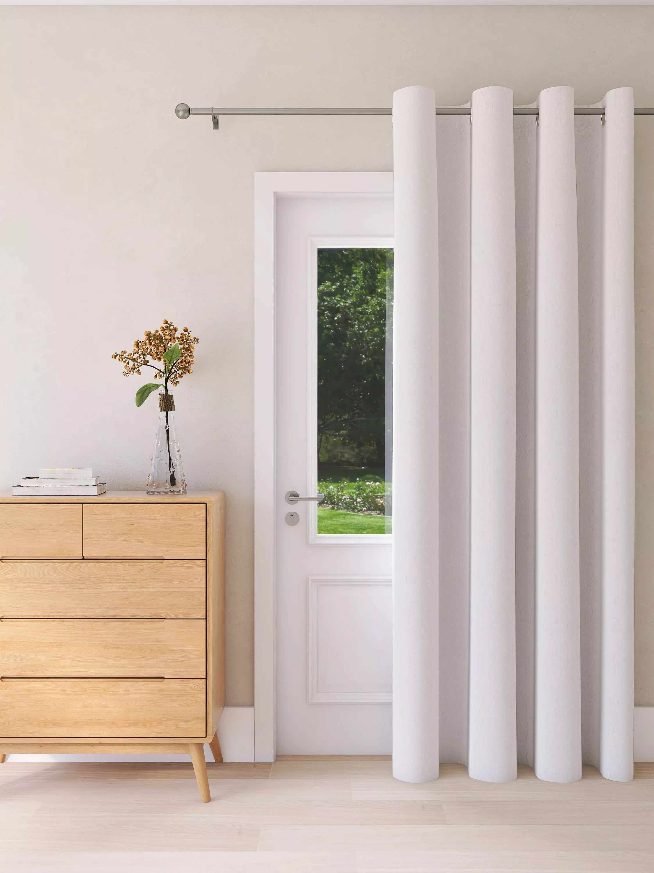John Lewis Textured Weave Ultra Thermal Lined Eyelet Door Curtain