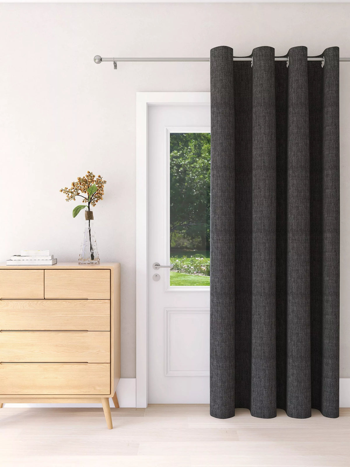 John Lewis textured weave thermal lined eyelet door curtain 213cm, UK version