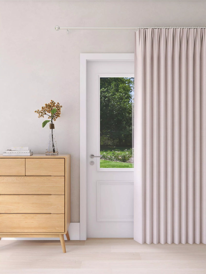 John Lewis Textured Weave Ultra Thermal Lined Pencil Pleat Door Curtain - W167 x Drop 213cm