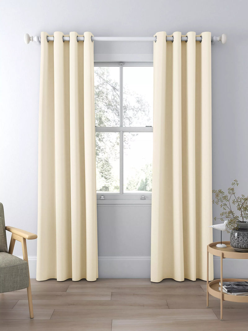 John Lewis Textured Weave Pair Blackout Lined Eyelet Curtains - 274cm Drop