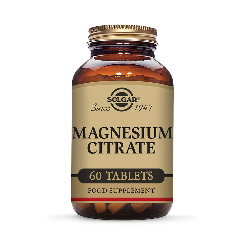 Solgar magnesium citrate supplement 60 tablets, imported from the UK