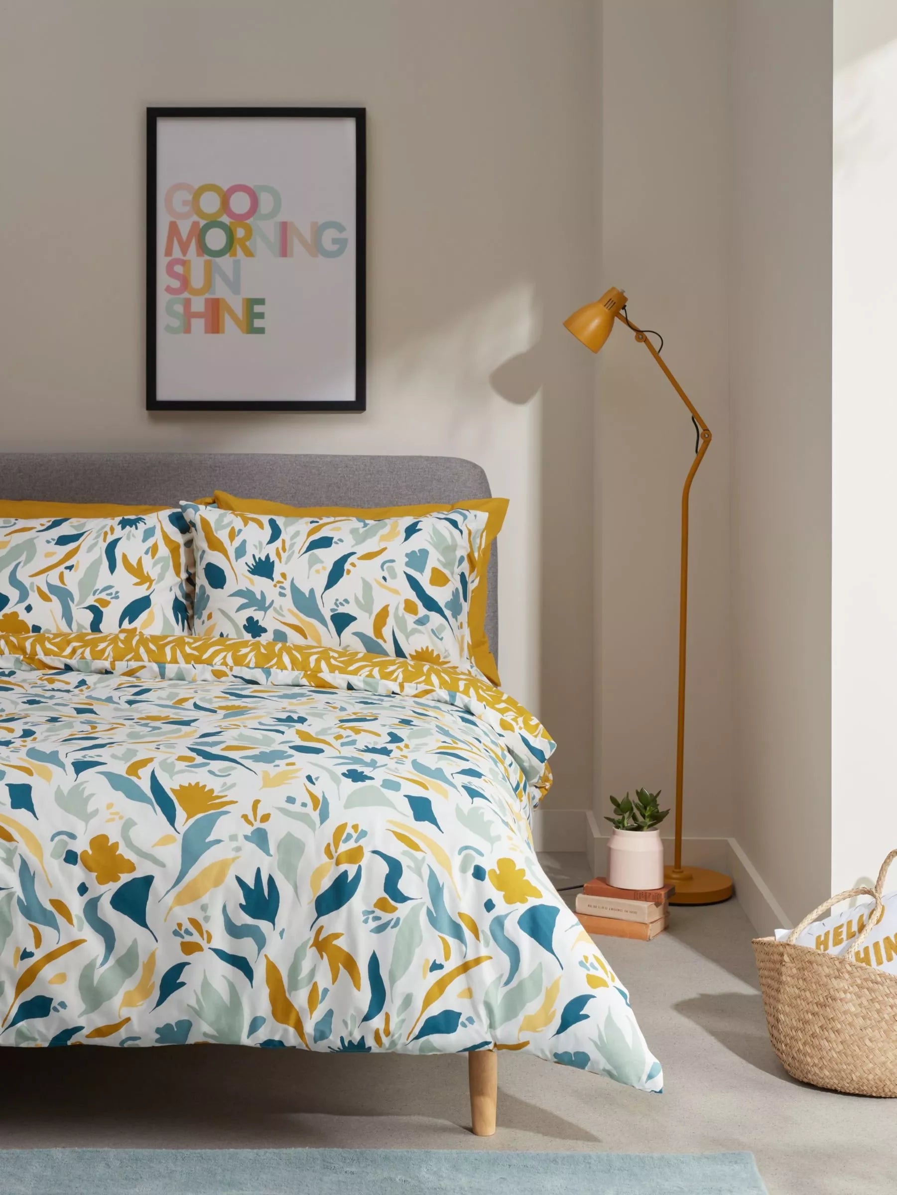 John Lewis Petals percale duvet cover set single size, UK version
