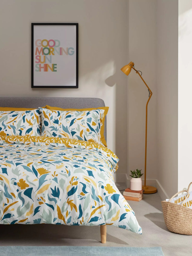 John Lewis Petals percale duvet cover set single size, UK version