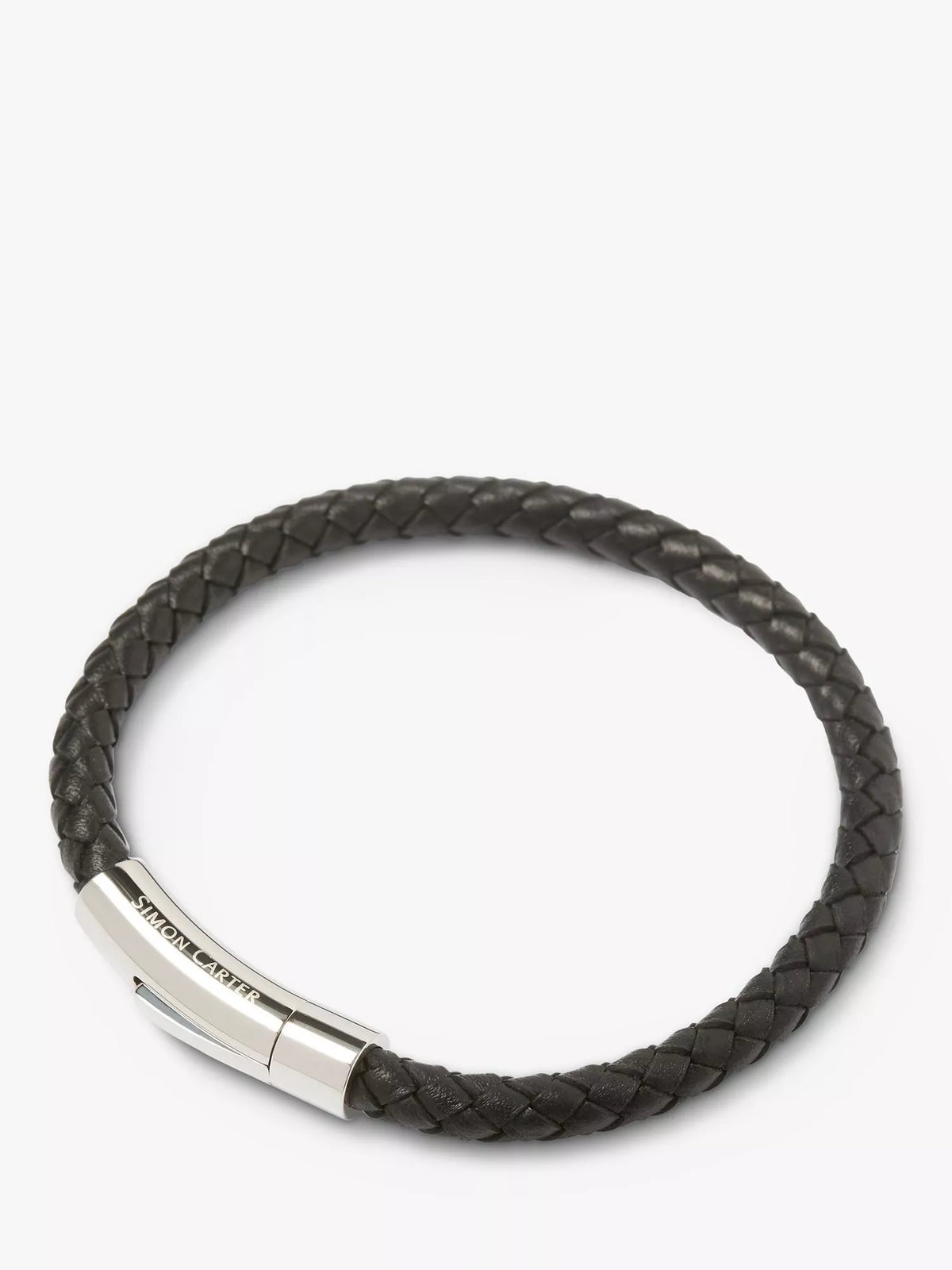 Simon Carter braided leather bracelet 21.5cm (British brand)