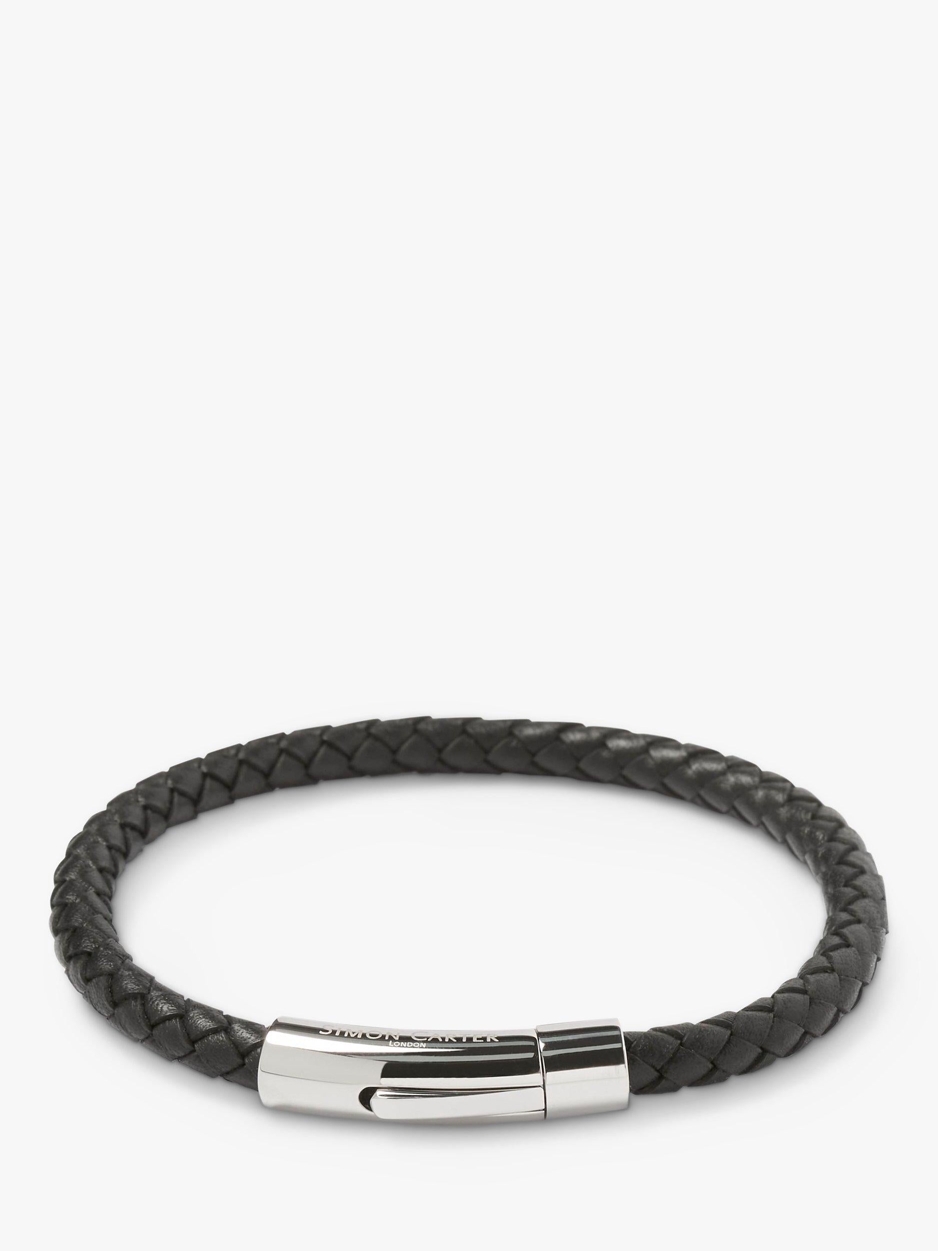 Simon Carter braided leather bracelet 21.5cm (British brand)