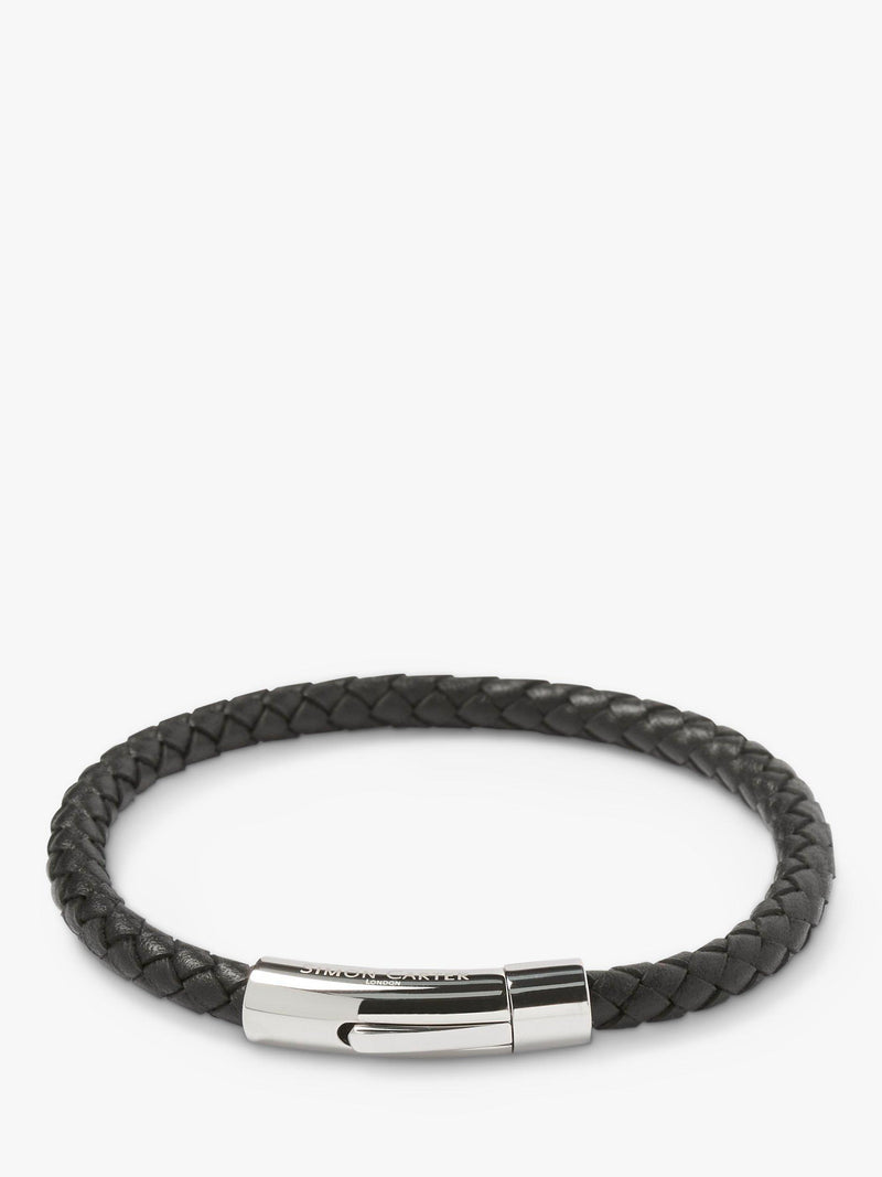 Simon Carter braided leather bracelet 21.5cm (British brand)