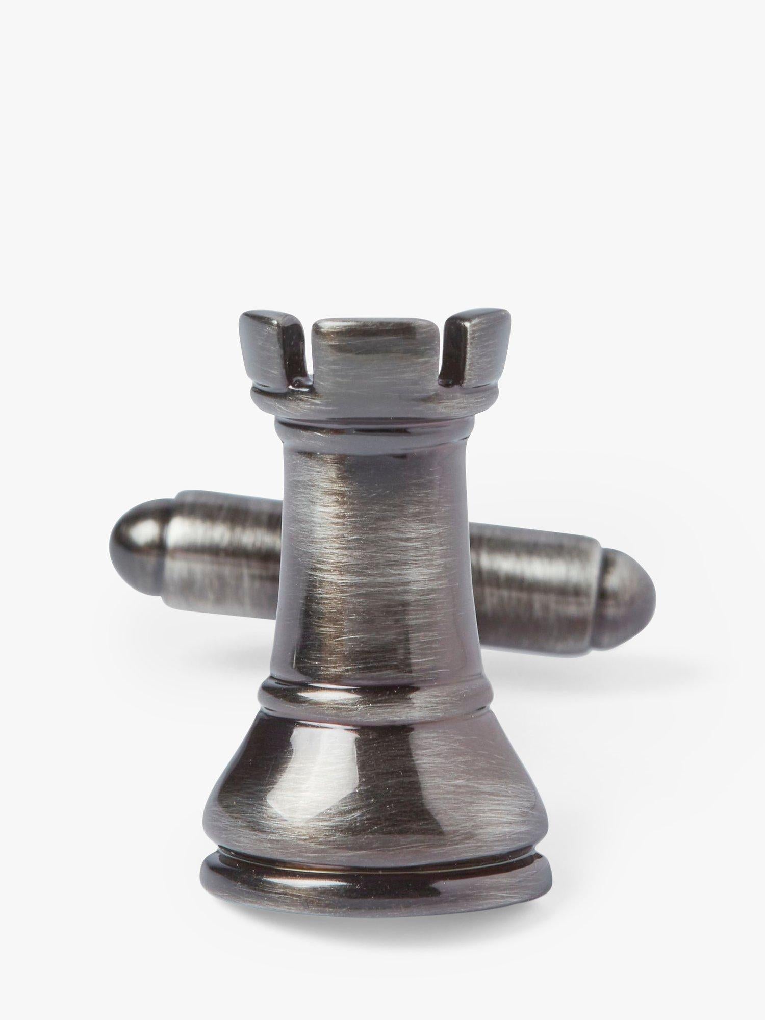 Simon Carter chess piece cufflinks grey - British product