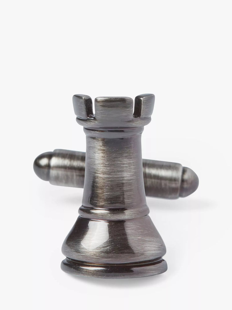 Simon Carter chess piece cufflinks grey - British product