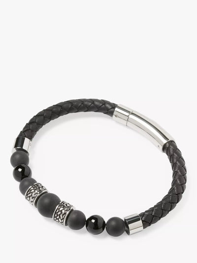 John Lewis Simon Carter Men's Combination Trigger Clasp Bracelet, Onyx- Buy online at McGrocer