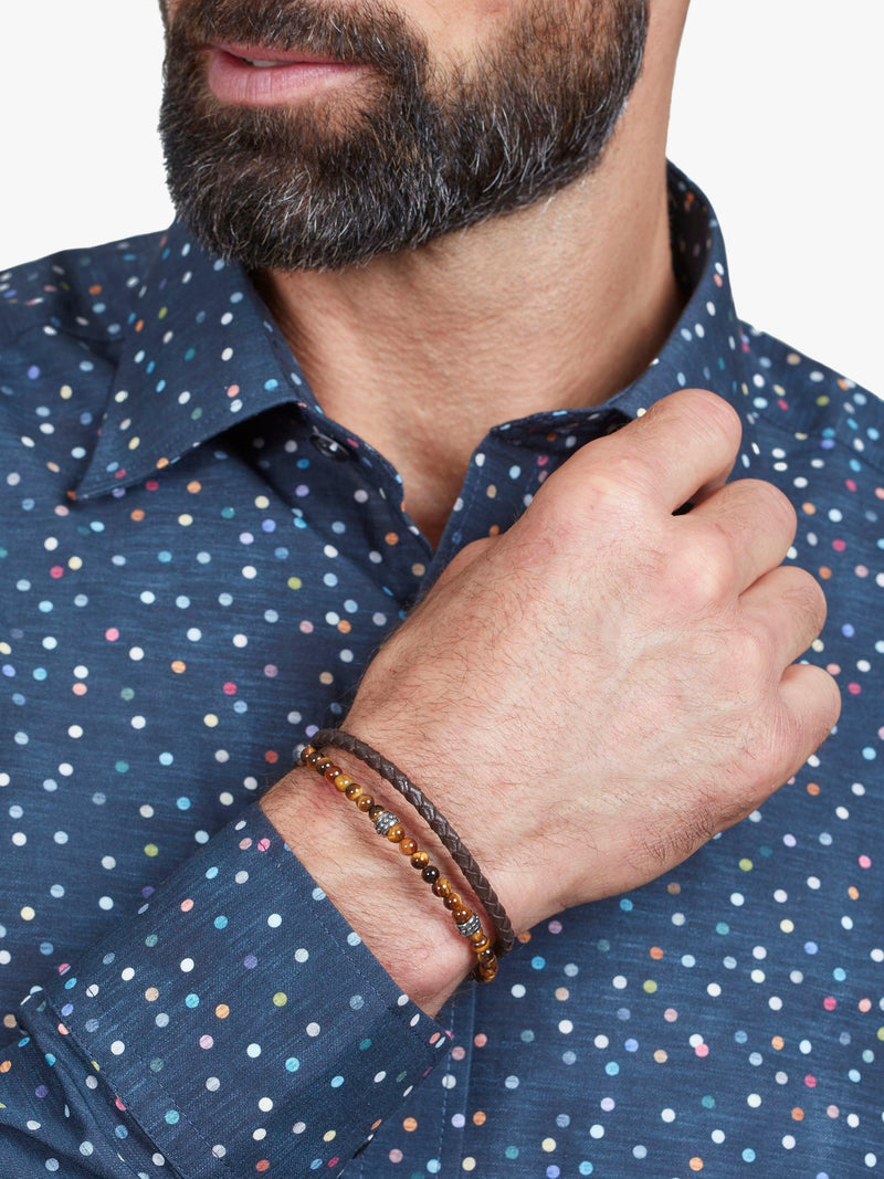 Simon Carter Hayle bracelet tigerseye leather (British brand)