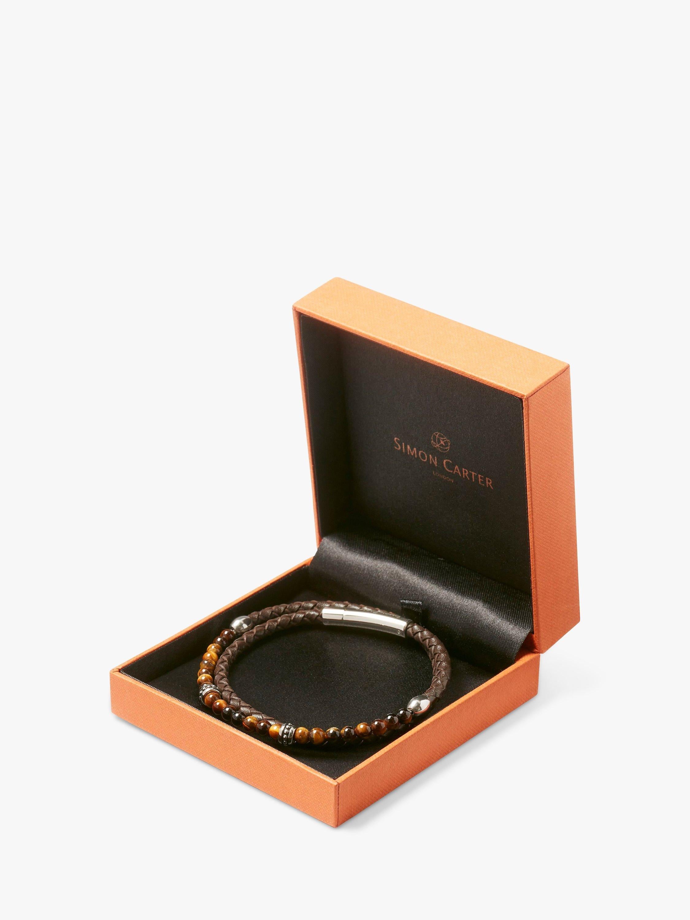 Simon Carter Hayle bracelet tigerseye leather (British brand)