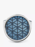 Simon Carter navy enamel diamond round cufflinks, imported from the UK