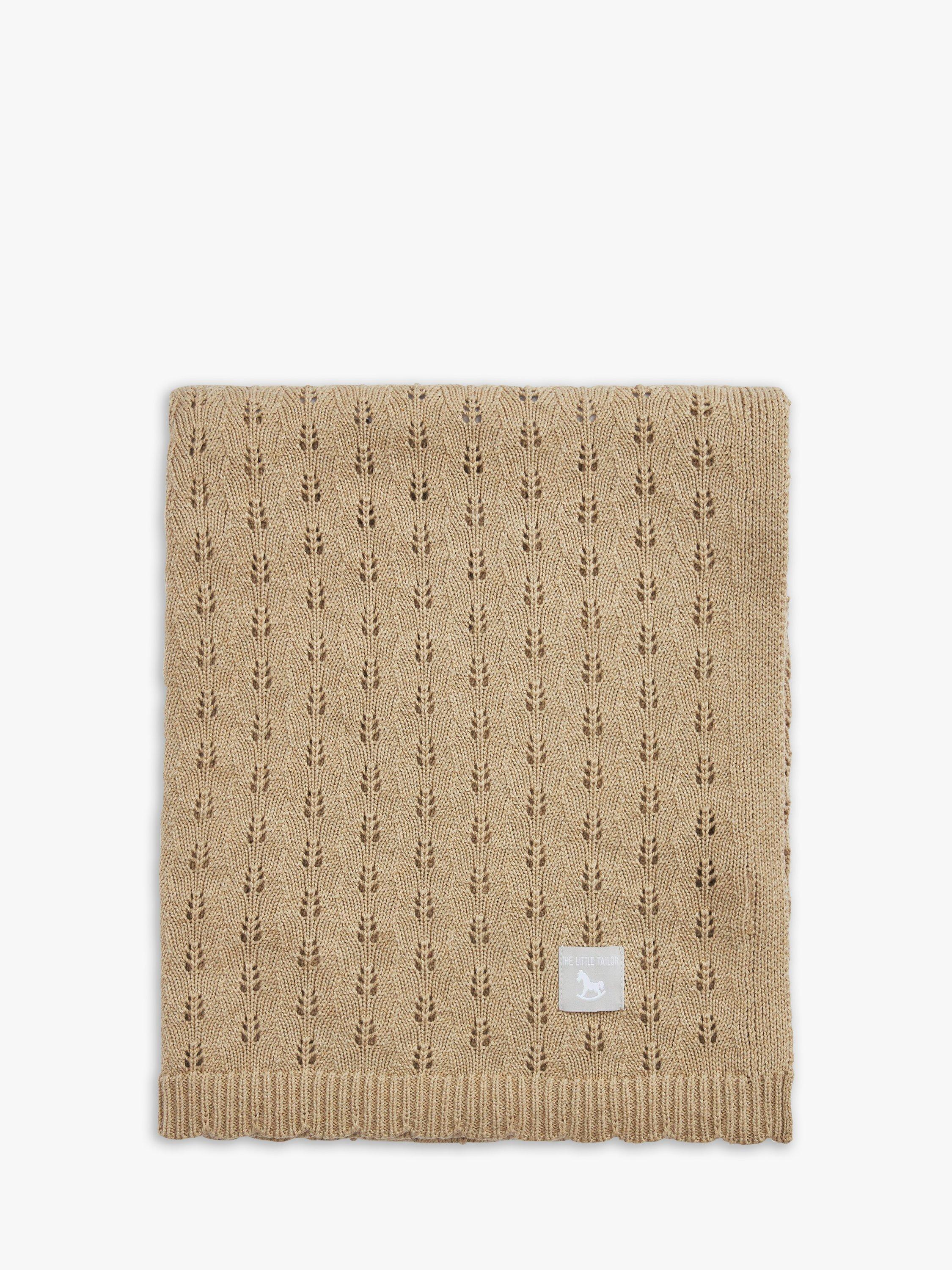 The Little Tailor cotton pointelle baby blanket (British brand)