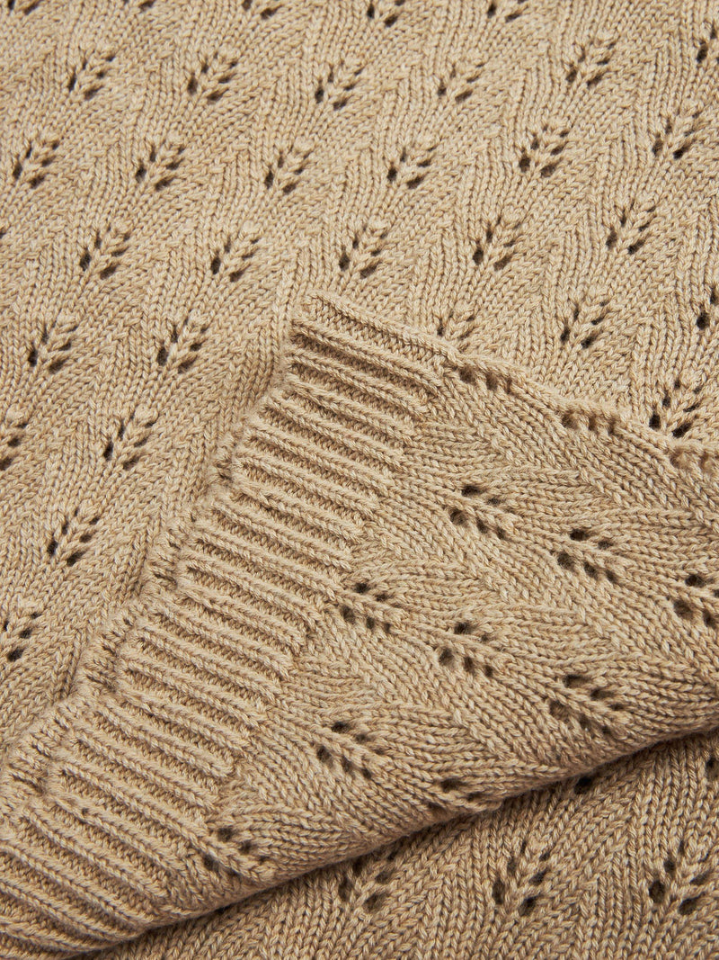 The Little Tailor cotton pointelle baby blanket (British brand)