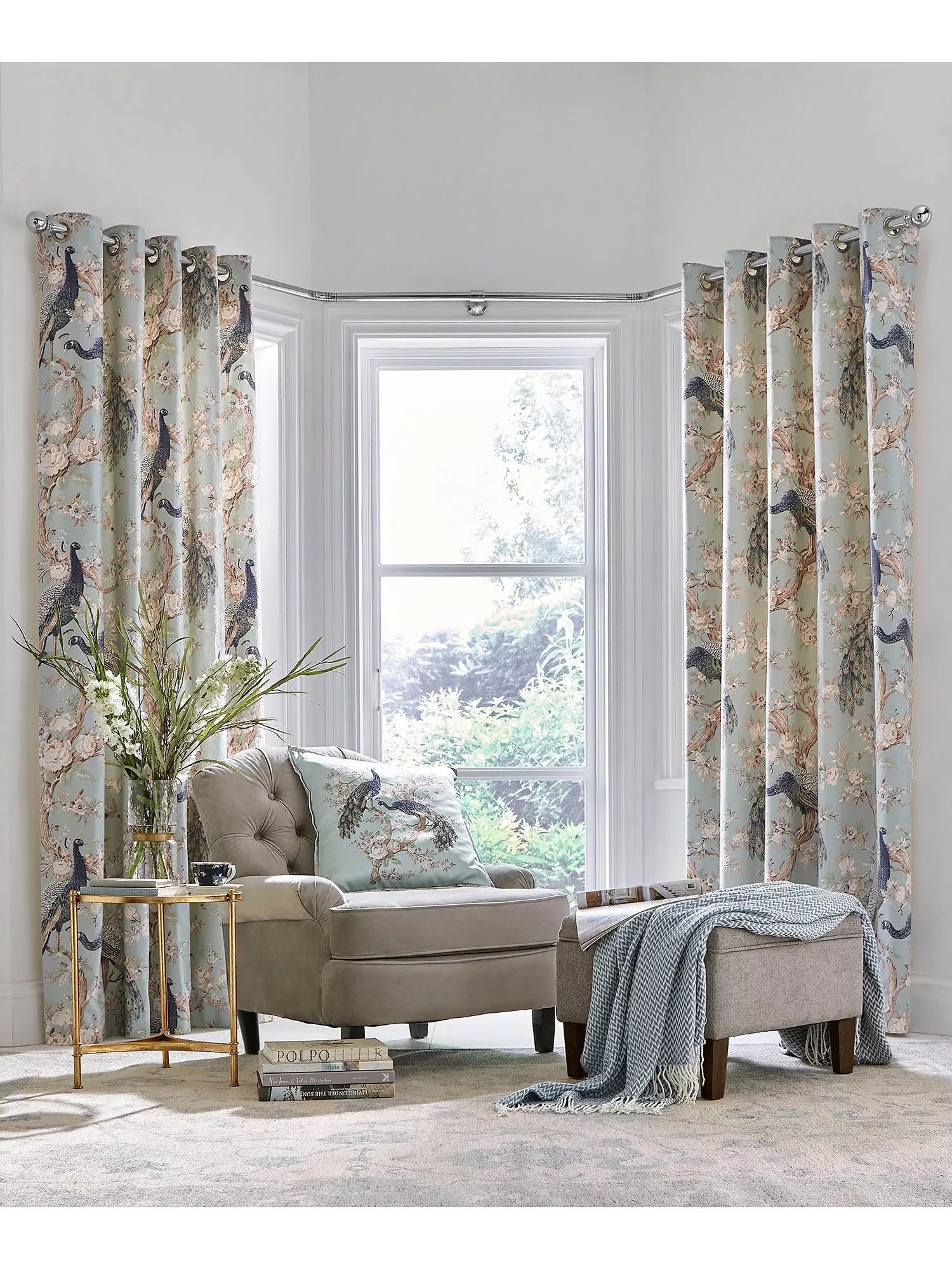 Laura Ashley Belvedere lined eyelet curtains, UK version