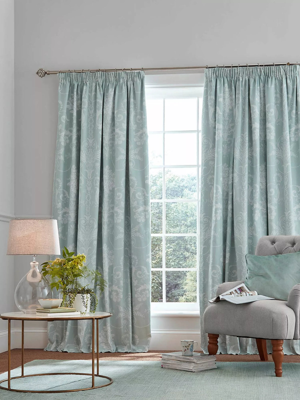 Laura Ashley Josette blackout lined pencil pleat curtains - British product