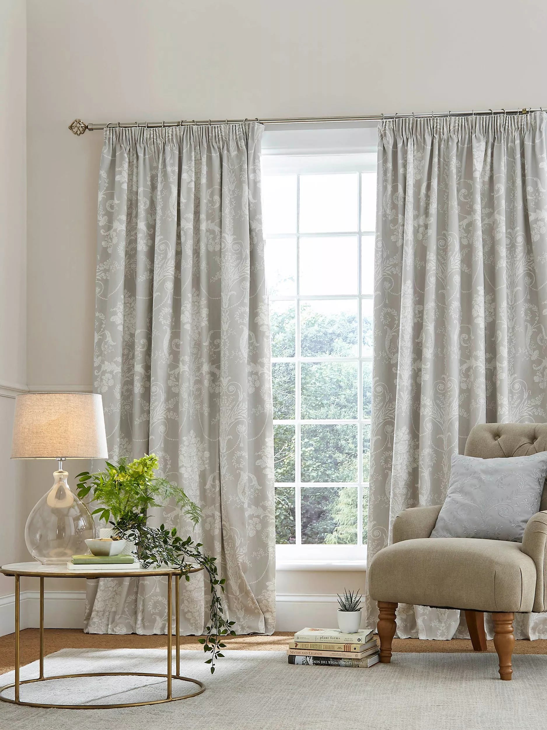 Laura Ashley Josette Pair Blackout Lined Pencil Pleat Curtains