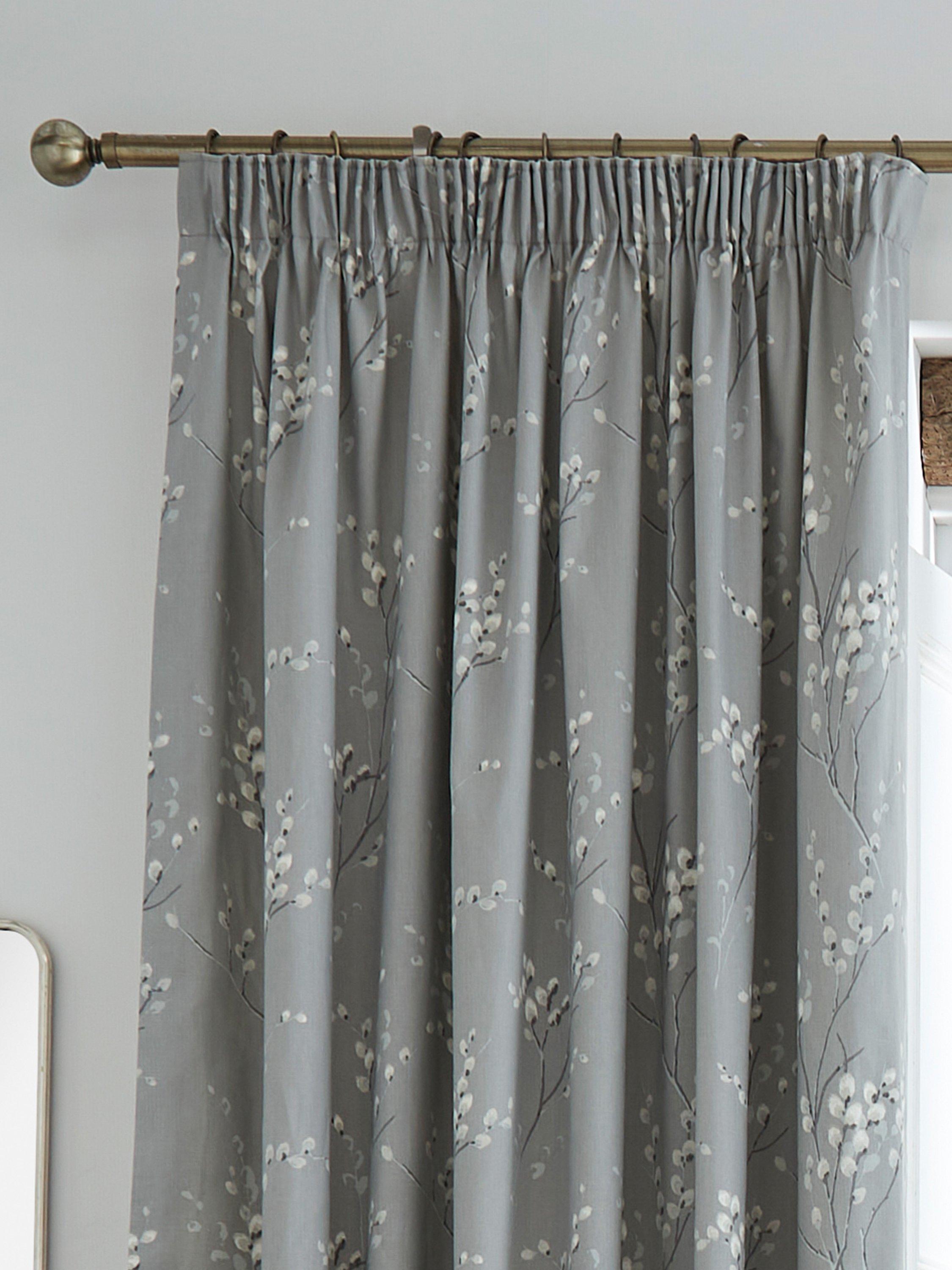 Laura Ashley Pussy Willow lined pencil pleat curtains, imported from the UK