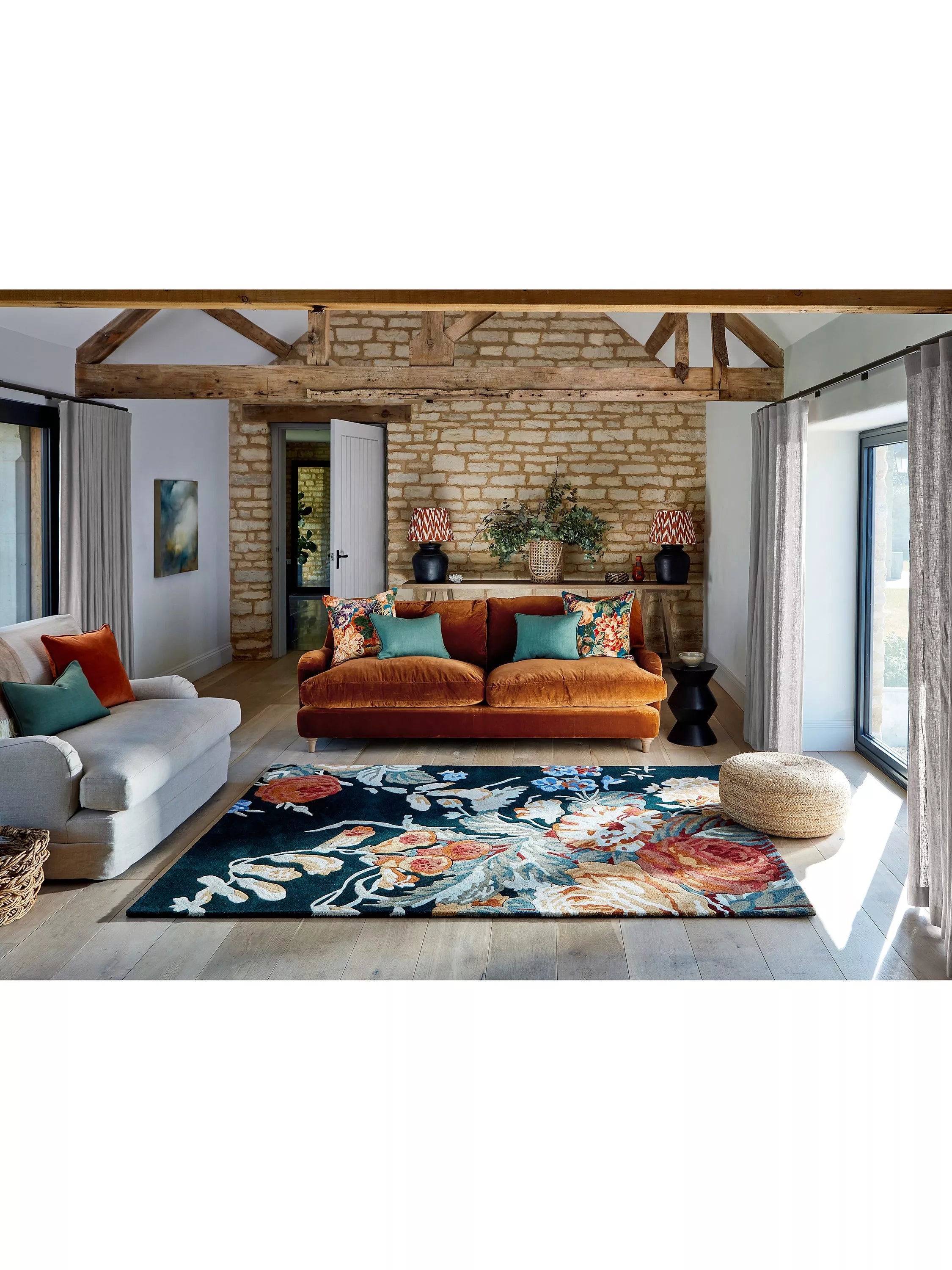 Sanderson Stapleton Park floral rug 240x170cm, UK version
