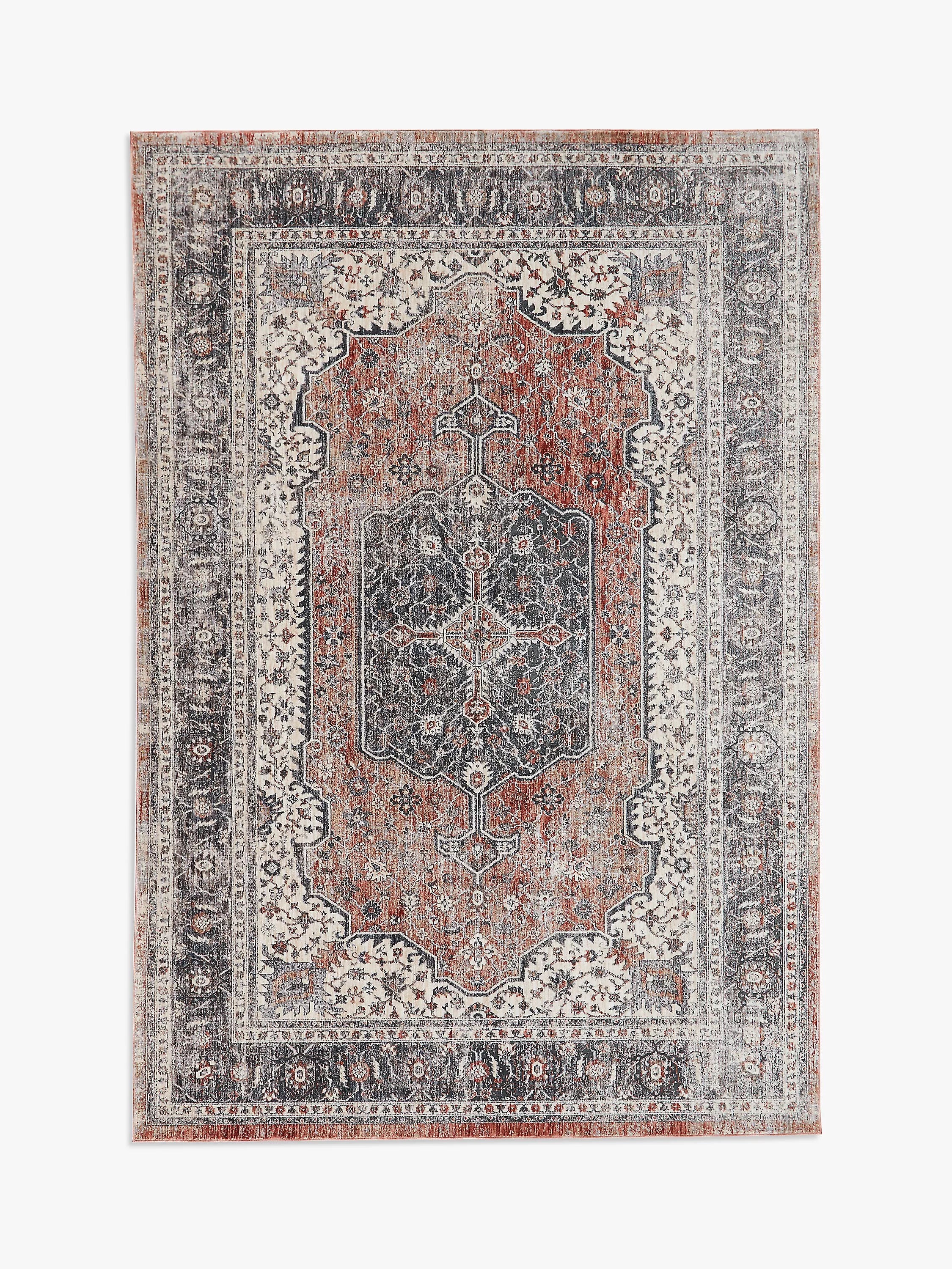 John Lewis multi medallion rug red, imported from the UK