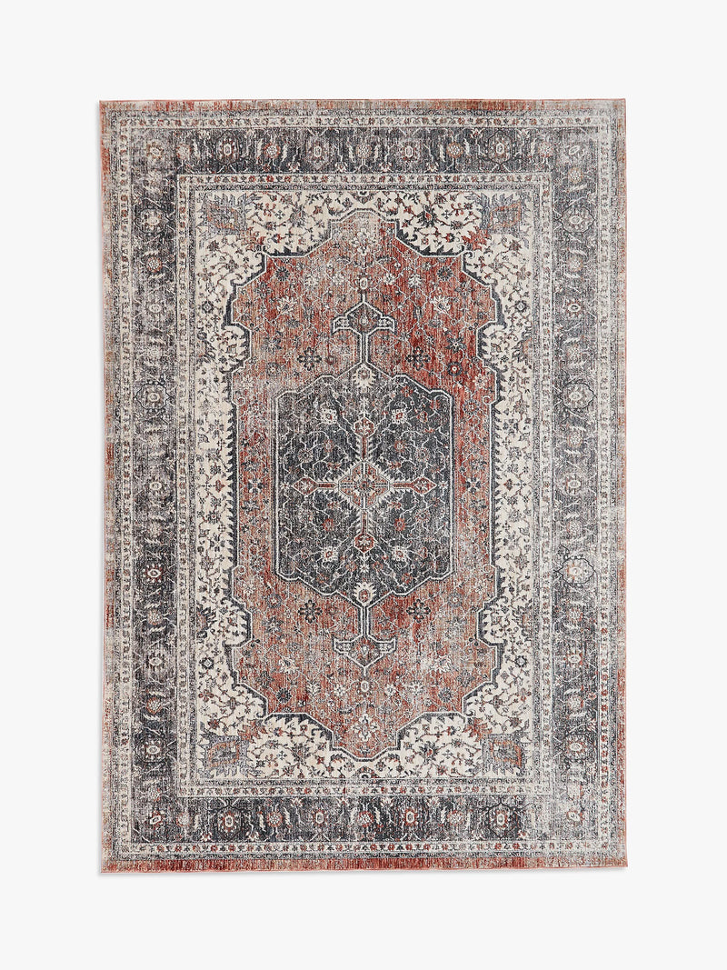John Lewis multi medallion rug red, imported from the UK
