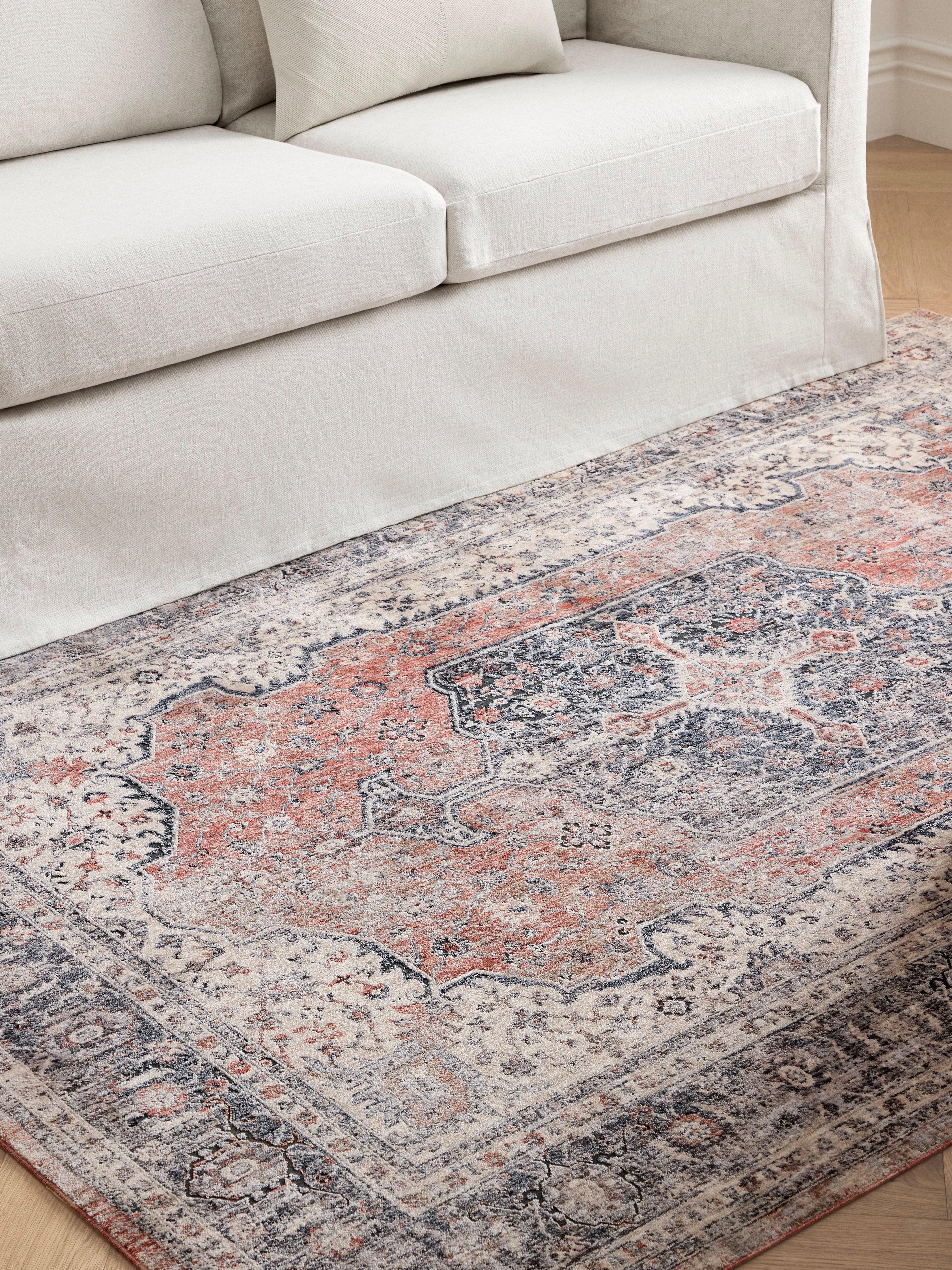 John Lewis multi medallion rug red, imported from the UK