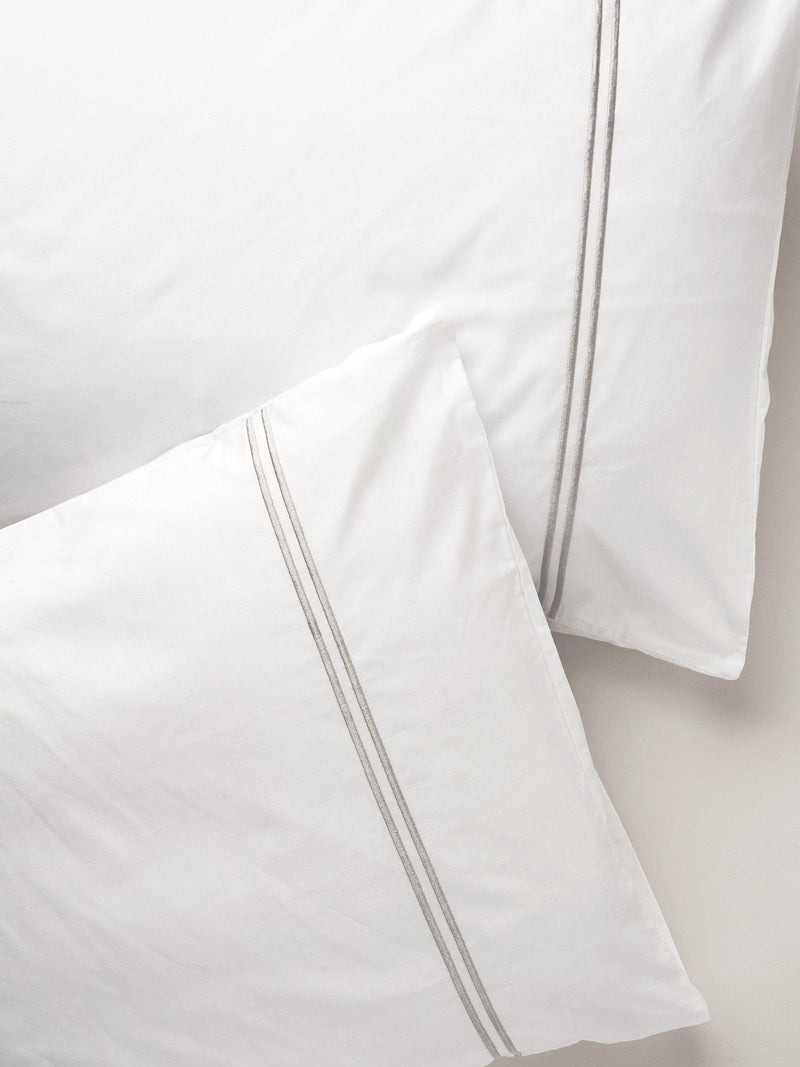 Truly satin stitch cotton bedding white - British product