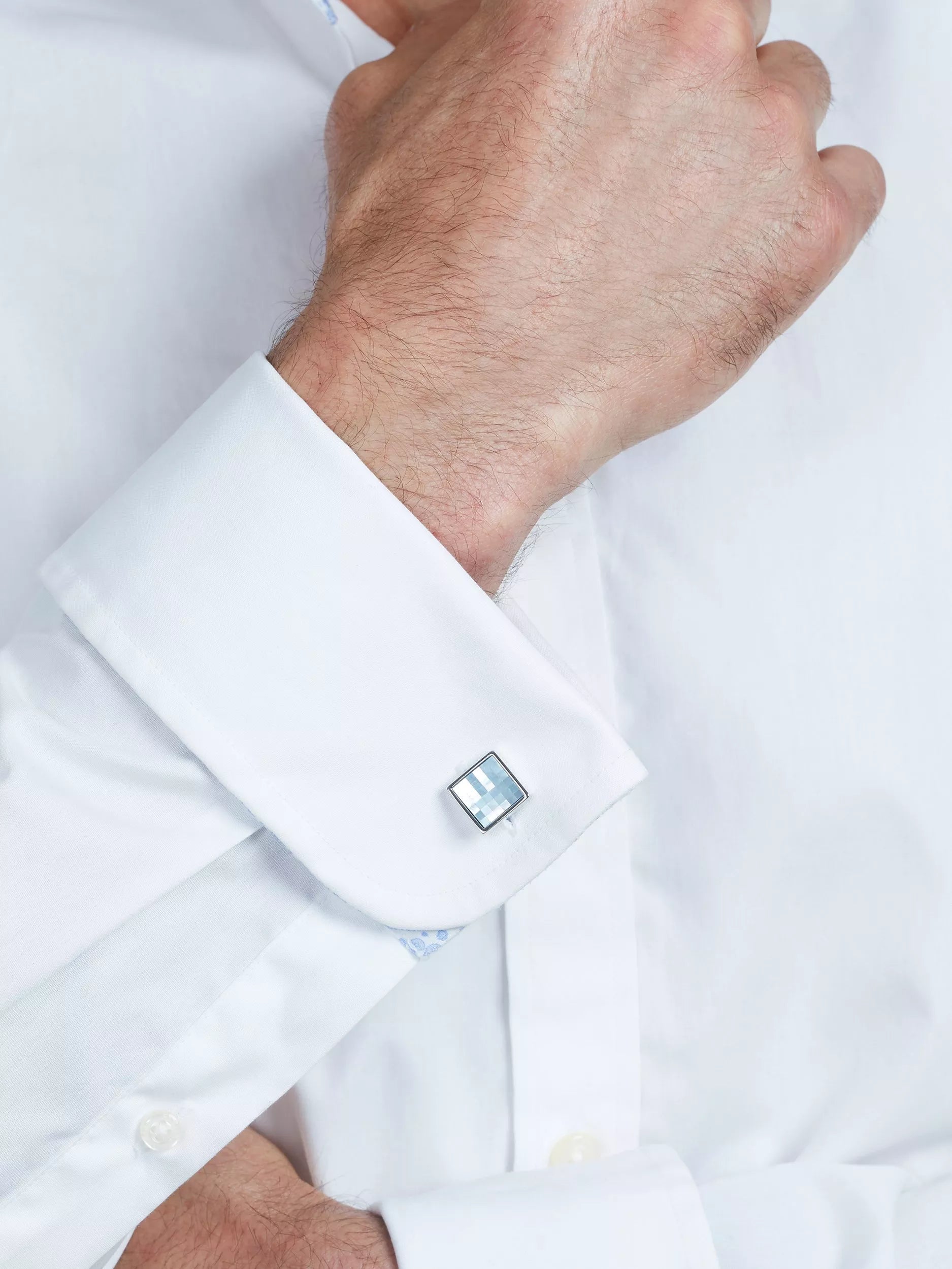 Simon Carter Mother of Pearl cufflinks chequerboard design - British product