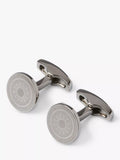 Simon Carter laser engraved button cufflinks gunmetal (British brand)