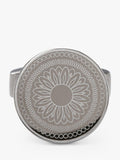 Simon Carter laser engraved button cufflinks gunmetal (British brand)