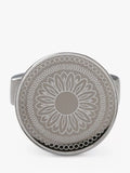 Simon Carter laser engraved button cufflinks gunmetal (British brand)