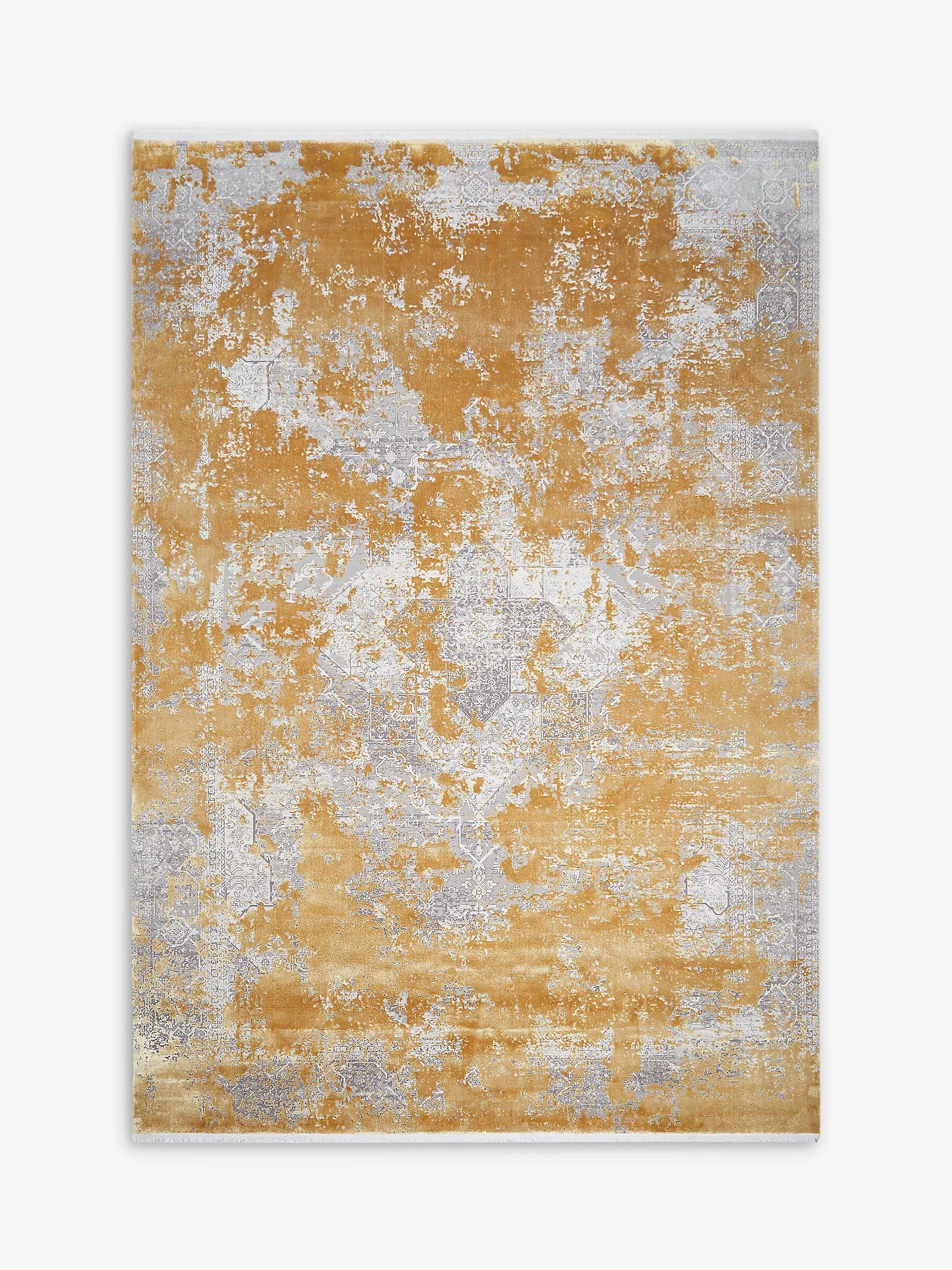 Gooch Luxury distressed Kazak rug in gold, 230x160cm (British brand)