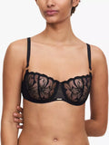 Chantelle Fleurs Underwired Balconette Bra, Black