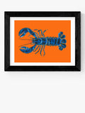 East End Prints Lobster on Orange Framed Print 25x30cm - British product