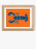 EAST END PRINTS Alice Straker 'Lobster on Orange' Framed Print - Black Frame 36 x 46cm