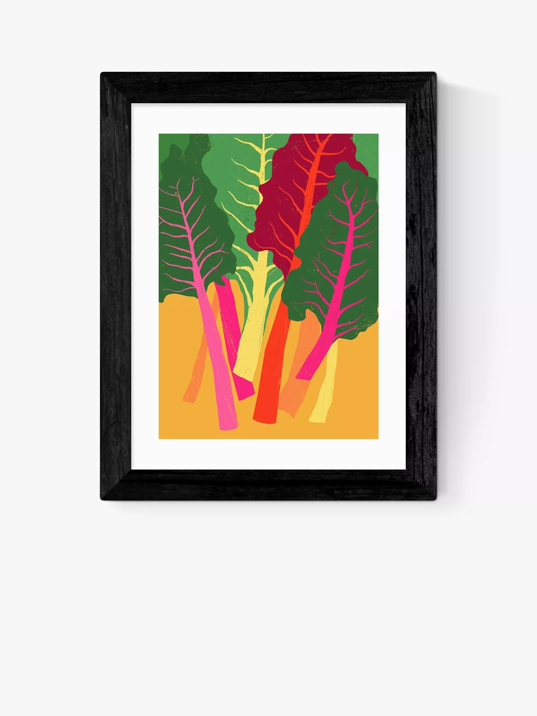 EAST END PRINTS Anek 'Chard' Framed Print - Black Frame 56 x 46cm