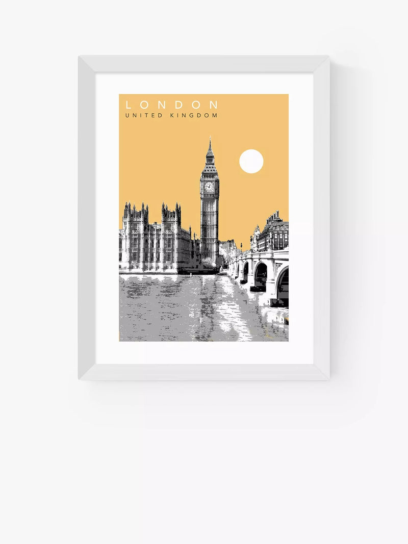 EAST END PRINTS Becks Norf Design London Framed Print 25x30cm