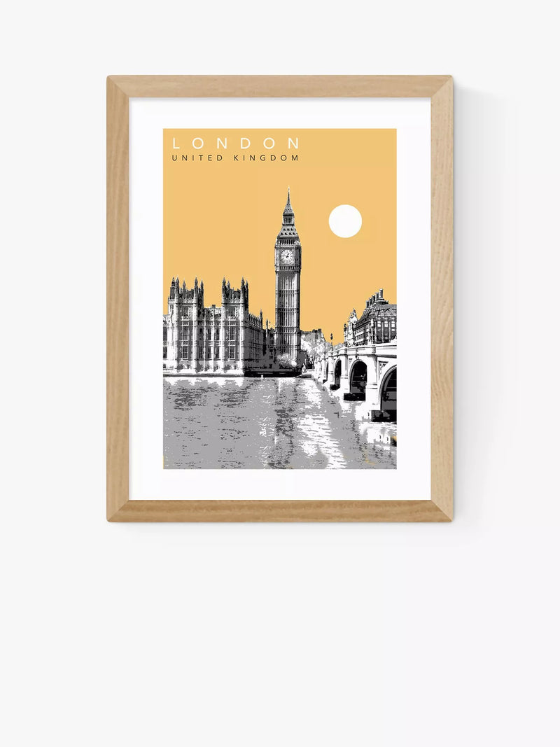 EAST END PRINTS Becks Norf Design London Framed Print 25x30cm
